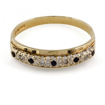 9ct gold Sapphire/Diamond half eternity Ring size O